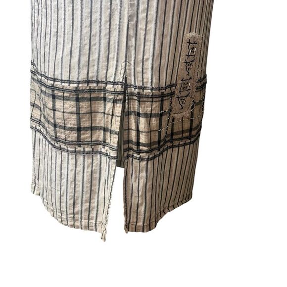 Vintage Surya II Sleeveless Dress Size 1X Ivory Boho Travel Buttons - Picture 9 of 10